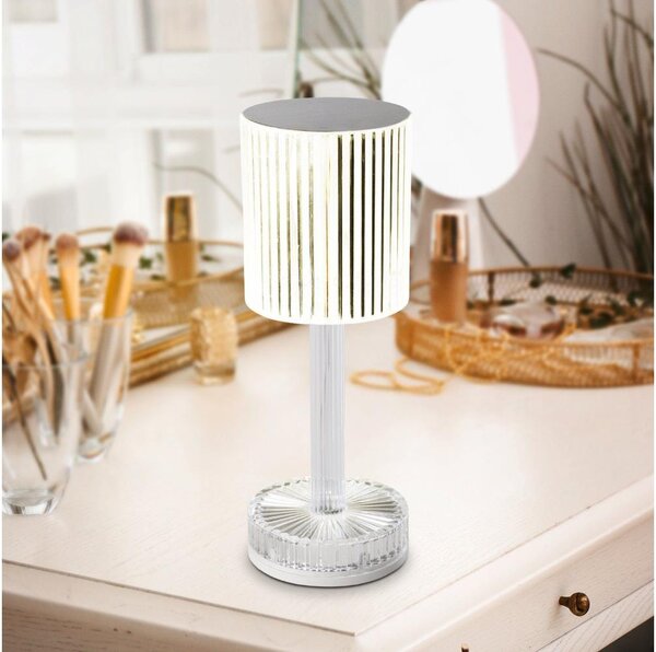 Eglo 75817 - Lampă de masă LED RGB reglabilă, reîncărcabilă LUCIGNANO, LED/800 mAh, transparentă