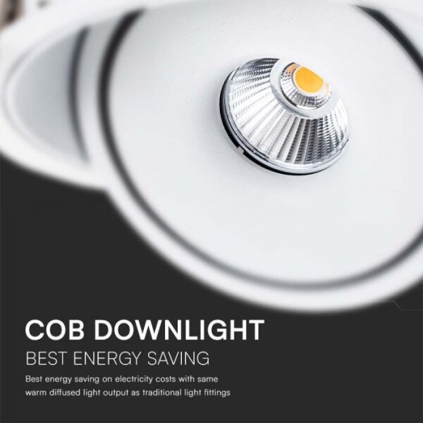 LED spot încastrat 20W 230V 3000/4000/6400K pr.16,5 cm alb