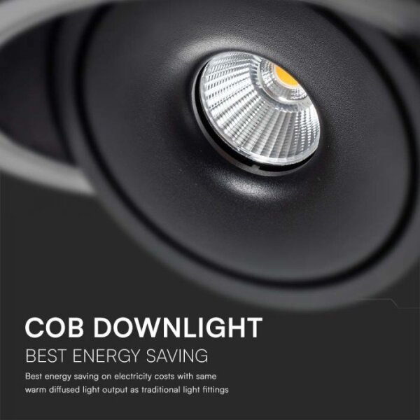 LED spot încastrat 12W 230V 3000/4000/6400K pr. 12 cm negru