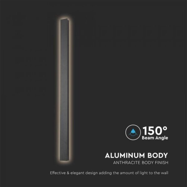 Aplica LED de exterior, 10W, 230V, 3000K, IP65, 51 cm, antracit