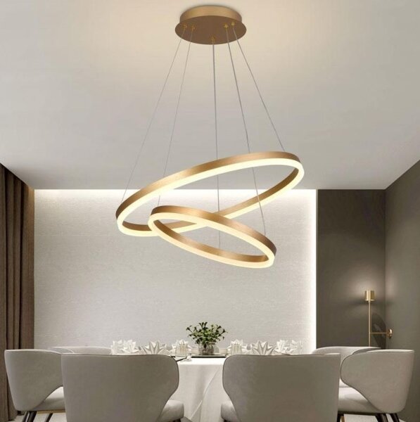 Brilagi - Lustră LED dimabilă suspendată pe cablu CIRCLE LED/70W/230V 3000-6500K aurie + telecomandă