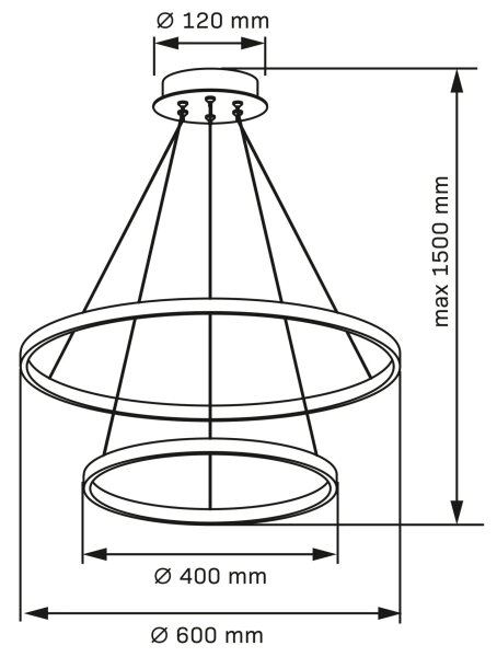 Lustră LED pe cablu LEA LED/35W/230V 4000K d. 60 cm crom