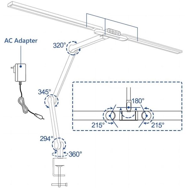 Lampă LED tactilă dimabilă de masă LED/24W/230V 3000-6500K CRI 92 negru