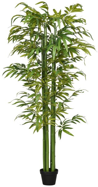 HOMCOM Plantă Artificială de Bambus, 180 cm, Realistă, cu Ghiveci Decorativ pentru Living și Dormitor, Verde | Aosom Romania
