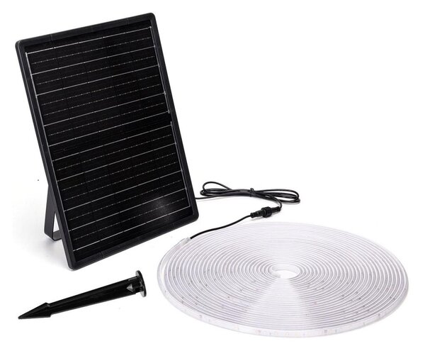 Aigostar - Bandă LED solară reglabilă, 20 W, 3,2 V, 20 m, 2700 K, IP65, cu telecomandă