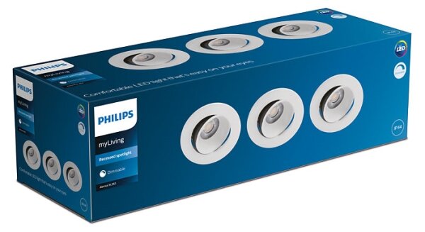 Philips - Set 3x LED lămpi baie ABROSA LED/9W/230V IP44 dimabile