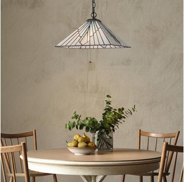 Elstead TF-ALDERLEY-P - Candelabru cu lanț Tiffany ALDERLEY 1xE27/60W/230V