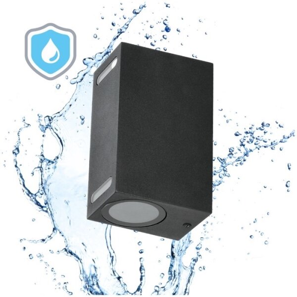Aplică de exterior QUERK 2xGU10/35W/230V IP54 15 cm negru
