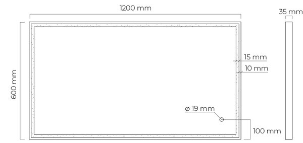 Oltens Nordlis oglindă 60x120 cm dreptunghiular cu iluminare cu covoraș de încălzire auriu 64107800