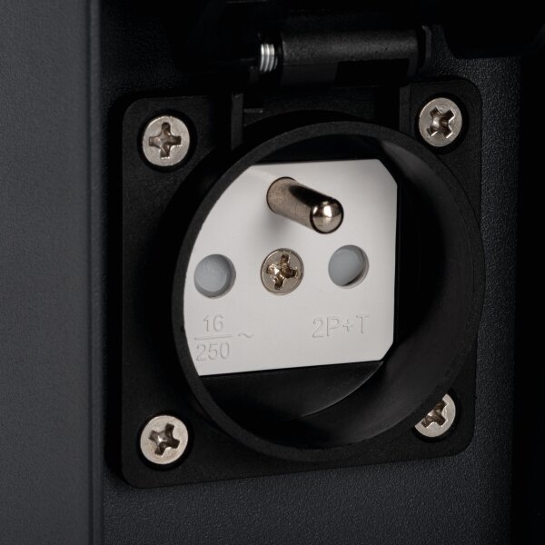 Lampă de exterior cu 2 prize Kanlux 38767 DASTEN 1xG9/11W/230V 80 cm IP44 negru