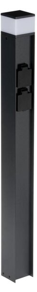 Lampă de exterior cu 2 prize Kanlux 38767 DASTEN 1xG9/11W/230V 80 cm IP44 negru
