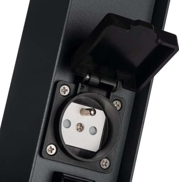Lampă de exterior cu 2 prize Kanlux 38767 DASTEN 1xG9/11W/230V 80 cm IP44 negru