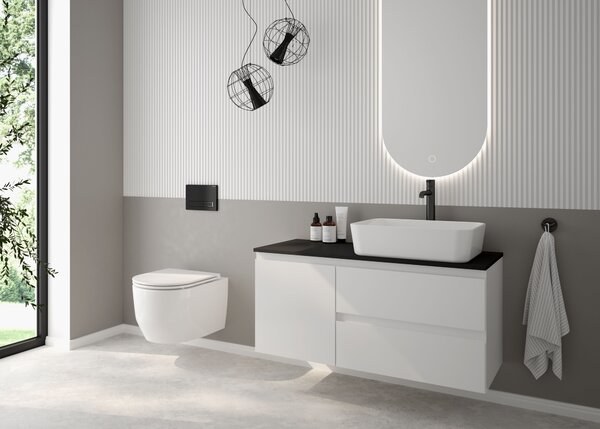 Oltens Torne buton de spălare pentru WC negru mat/crom/negru mat 57101300