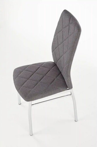 Scaun bucatarie K309, gri inchis/crom, stofa clasica/metal, 43X57X97 C