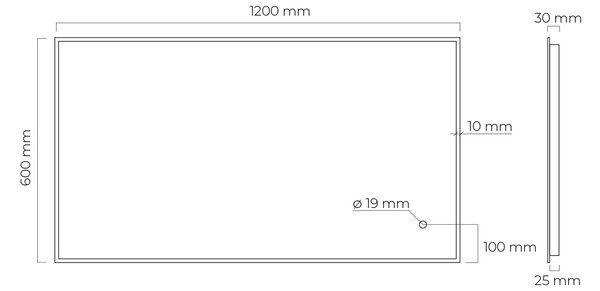 Oltens Nordlis oglindă 60x120 cm dreptunghiular cu iluminare da auriu 64112800