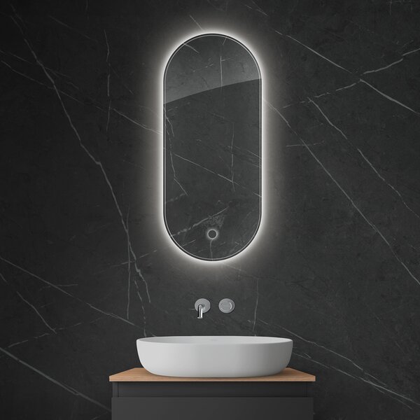 Oltens Nordlis oglindă 40x90 cm oval cu iluminare cu covoraș de încălzire 64113000