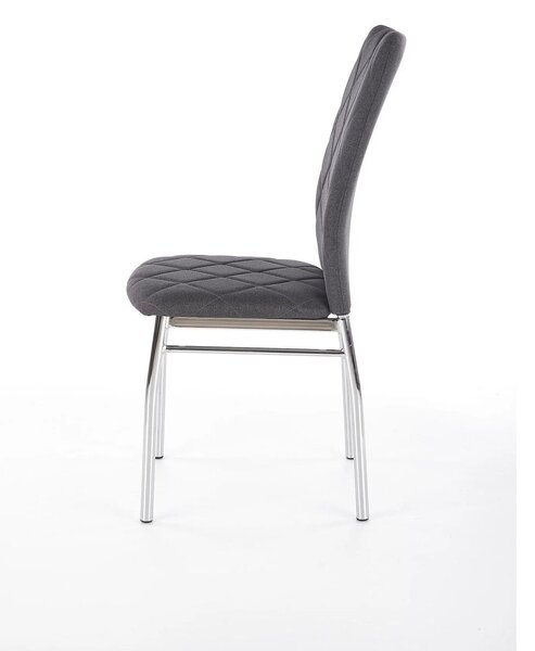 Scaun bucatarie K309, gri inchis/crom, stofa clasica/metal, 43X57X97 C