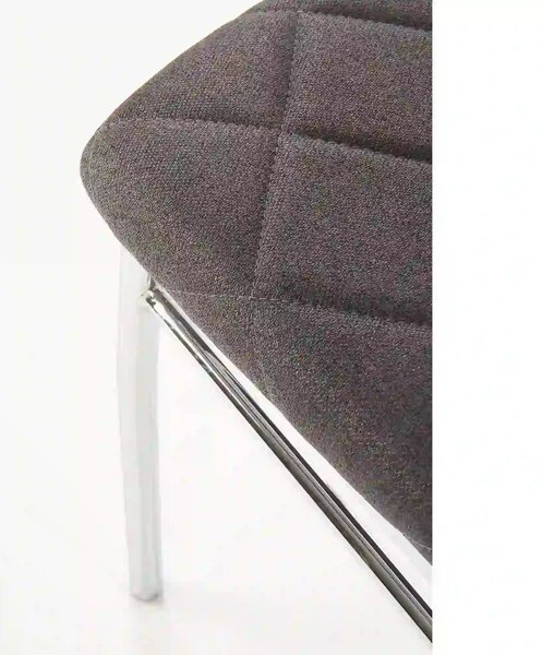 Scaun bucatarie K309, gri inchis/crom, stofa clasica/metal, 43X57X97 C