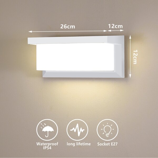 Aplică de exterior Brilagi BRICKY 1xE27/60W/230V alb IP54