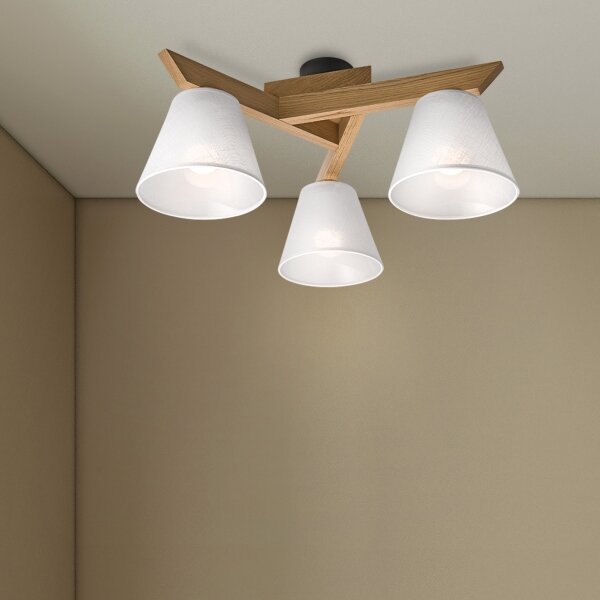 Lustră aplicată Brilagi ANTHONY 3xE14/40W/230V stejar/alb