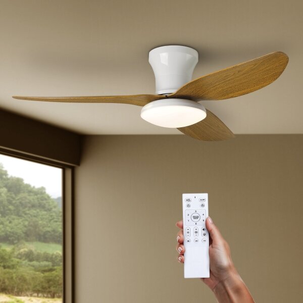 BRILAGI LED ventilator tavan dimabil 30W 230V 3000-6500K alb/maro + DO
