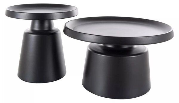 Set 2 masute cafea RODOS, negru mat, metal
