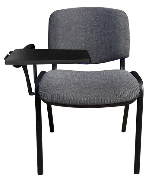 Scaun vizitator GOA BLACK cu masuta, Negru-gri stofa cagliari