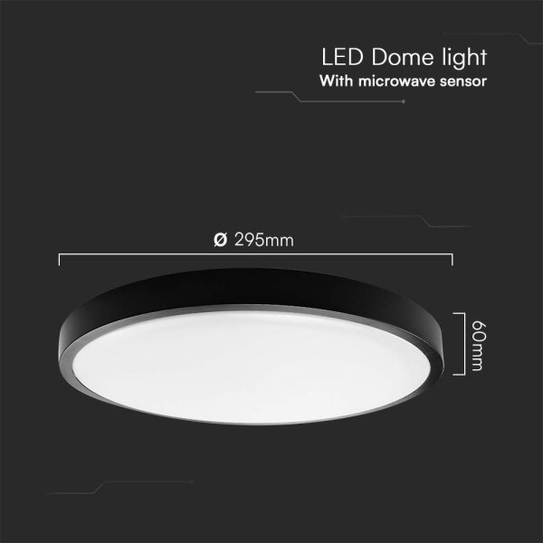 Plafonieră LED cu senzor pentru baie LED/18W/230V 4000K IP44 negru