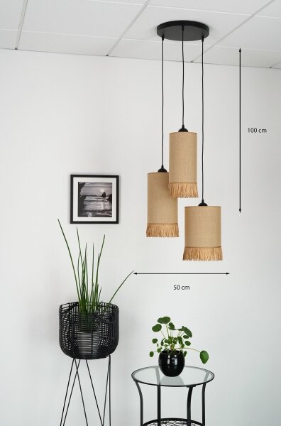 Brilagi - Candelabru pe cablu WINNETOU TUBES 3xE27/15W/230V maro/negru