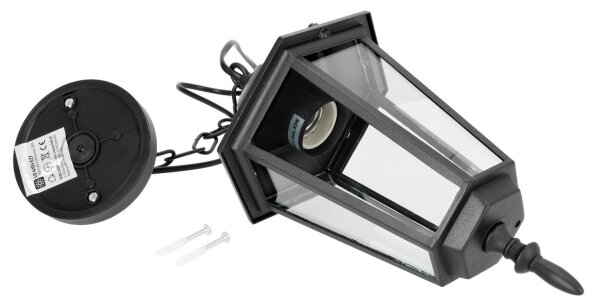Lustră de exterior pe lanț 1xE27/60W/230V neagră