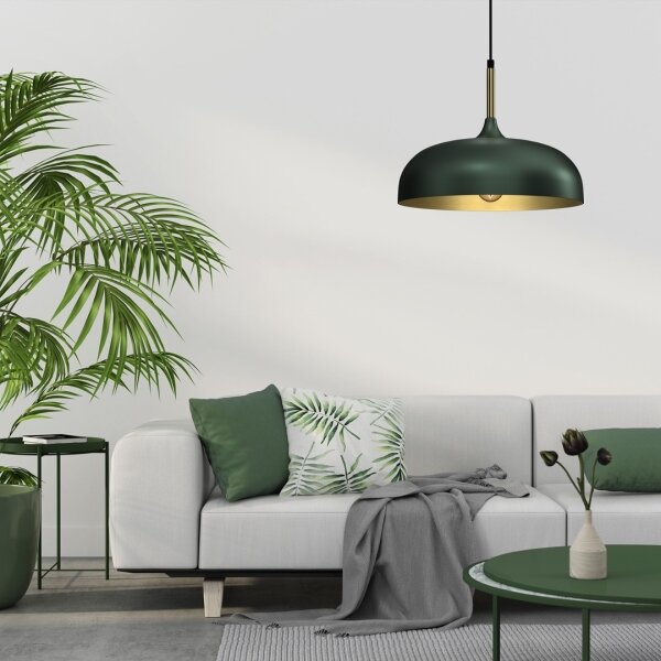 Lustră pe cablu LINCOLN 1xE27/60W/230V d. 35 cm verde