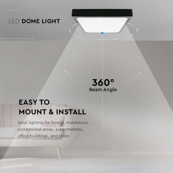 Plafonieră LED pentru baie LED/30W/230V 6500K IP44 neagră