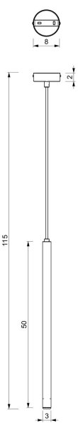 Lustră pe cablu YORU 1xG9/8W/230V 50 cm alamă