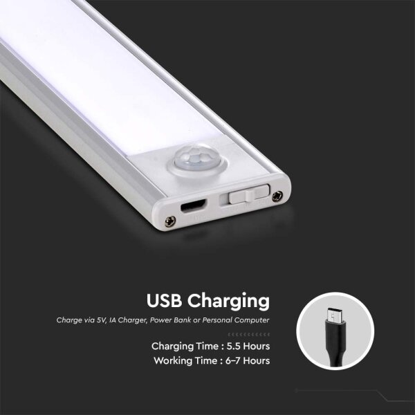 LED lampă subliniară cu senzor LED/2W/5V 4000K 2200 mAh