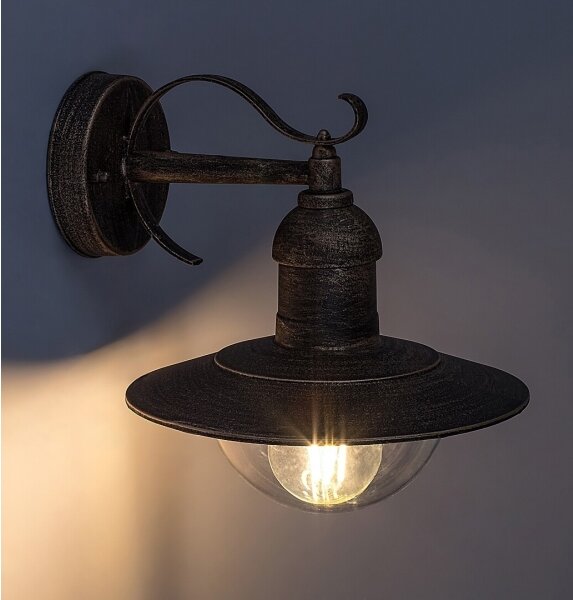 Brilagi - Aplica de perete pentru exterior MOLDE 1xE27/60W/230V IP44 bronz/patină