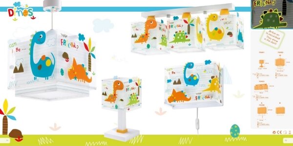 Dalber D-73458 - Aplică perete copii DINOS 1xE27/60W/230V