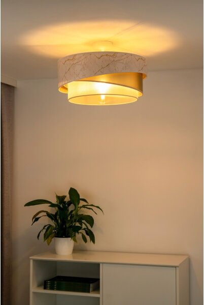 Lustră aplicată Duolla KOBO 1xE27/15W/230V d. 45 cm alb/auriu