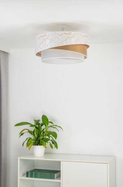Lustră aplicată Duolla KOBO 1xE27/15W/230V d. 45 cm alb/auriu