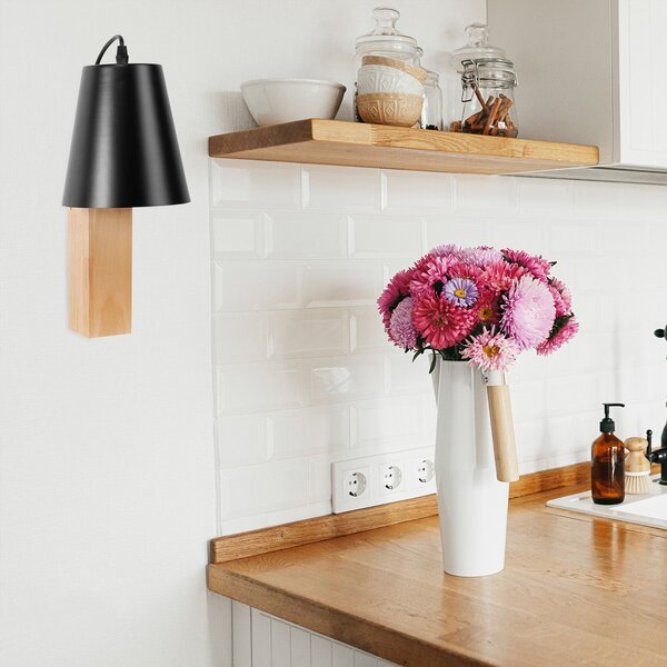 Toolight Instrument, lampă de perete 1xE27 APP1279-1W, negru-maro, OSW-07989