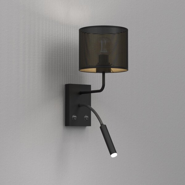 Lampă de perete LOFT SHADE 1xE27/60W+1xG9/8W/230V neagră/aurie