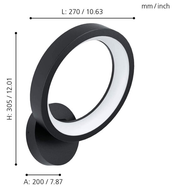 Eglo 99028 - Aplica de perete LED RGB dimabilă MARGHERA-C LED/16W/230V