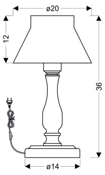 Lampă de masă ZEFIR 1xE27/40W/230V