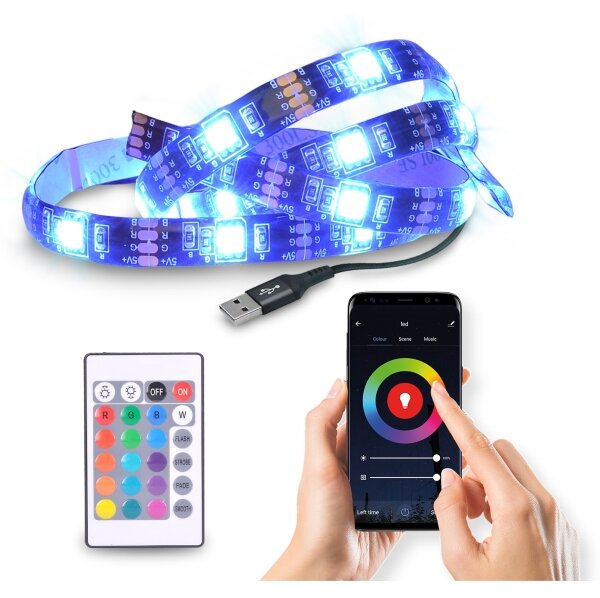 Solight WM58 - Bandă LED RGB TV 0,5m/6W/5V Wi-Fi Tuya + DO