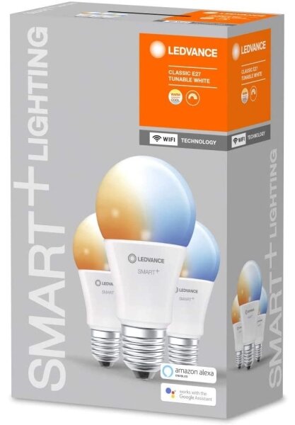 SET 3x Bec de iluminat cu LED SMART + E27/9,5W/230V 2700K-6500K - Ledvance