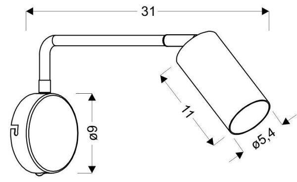 Lampă de perete TINA 1xGU10/15W/230V neagră