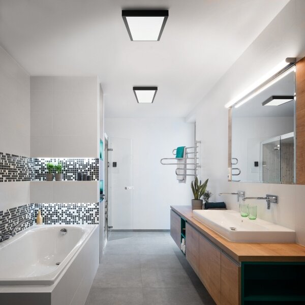 Brilagi-LED FRAME SMART Lampă de baie dimabilă LED/50W/230V IP44 negru + telecomandă