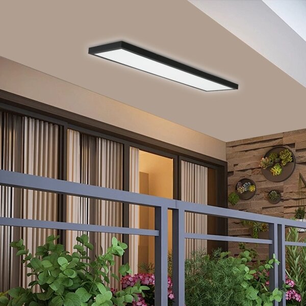 Plafonieră LED pentru baie FRAME LED/40W/230V 120x30 cm IP44 negru Brilagi