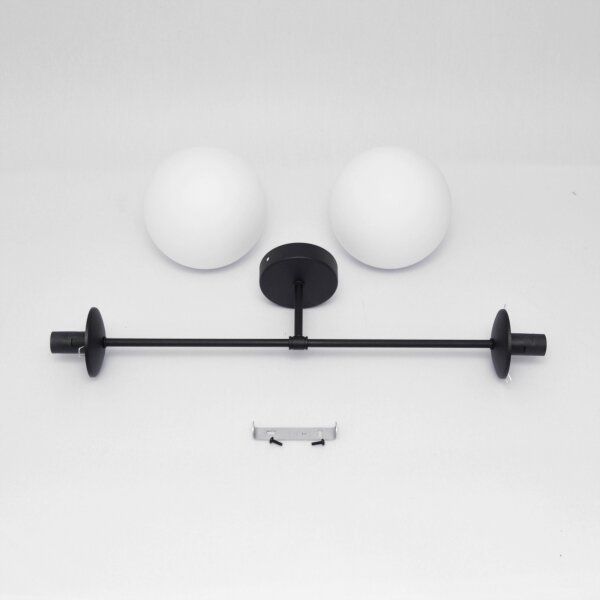 Lustră aplicată MOON 2xE27/15W/230V negru