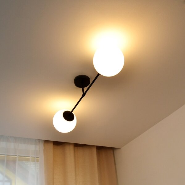 Lustră aplicată MOON 2xE27/15W/230V negru
