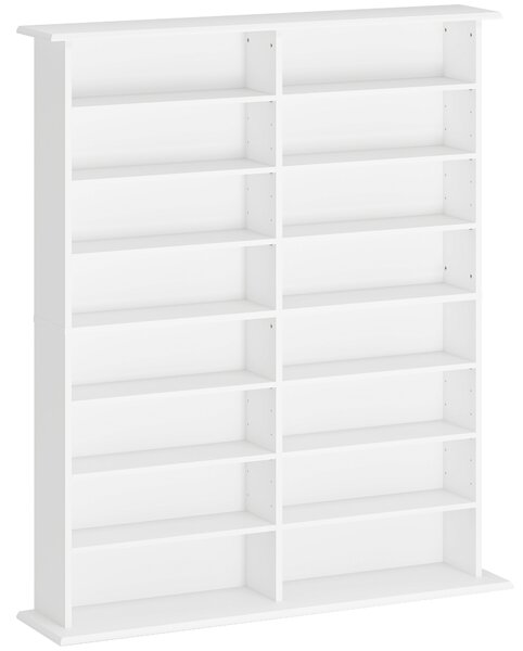 HOMCOM Mobilier Bibliotecă cu 16 Rafturi pentru 720 CD-uri din Lemn 106.5x24x126.3 cm Negru | Aosom Romania